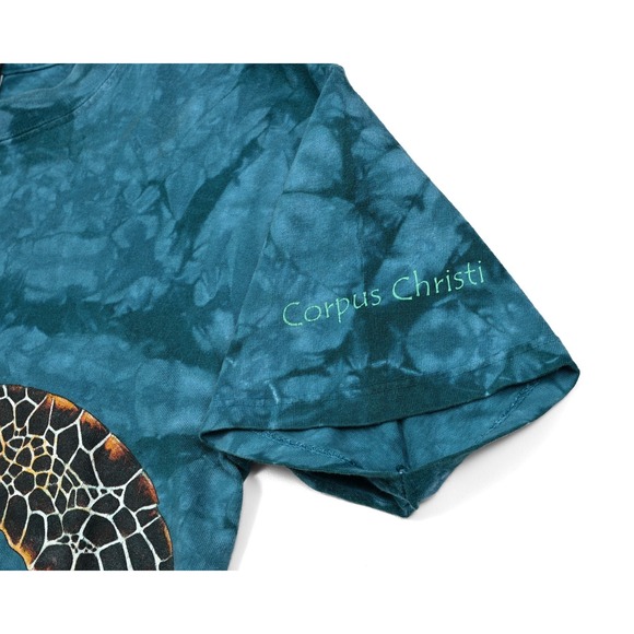 Vintage Habitat 90s Swimming Tortoise Tie Dye T-Shirt Medium Wild Animal 2-Sided - Picture 7 of 10